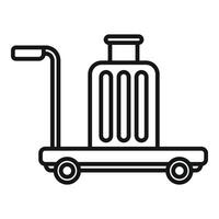 Move help trolley icon outline . Object metal tag vector