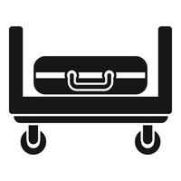 Lock luggage trolley icon simple . Move bag trip vector