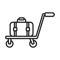 Delivery perfect trolley icon outline . Support move vector