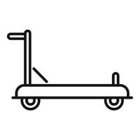 Low luggage trolley icon outline . Perfect delivery vector