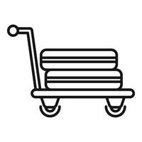 Object moving trolley icon outline . Security airport vector