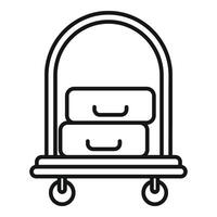 Moving trolley icon outline . Service storage vector