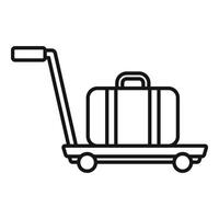 Support move luggage trolley icon outline . Security platform vector