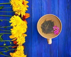 Healthy herbal tea with medical herbs. photo