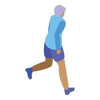 Senior athlete running icon isometric . Outdoor training vector