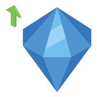 Diamond blue color icon isometric . Finance actives vector