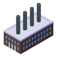 Factory building icon isometric . Modern technology vector