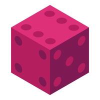 Dice pencil stand icon isometric . Modern design vector