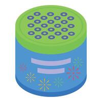 Petard box icon isometric . Colorful element vector