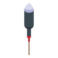 Petard rocket stick icon isometric . Explosive element vector