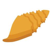 Small tropical conch icon isometric . Brown color vector
