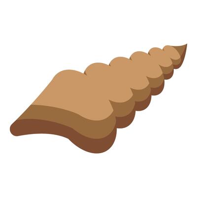 Underwater animal conch icon isometric . Brown color