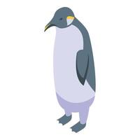 Arctic penguin icon isometric . Ice pole animal vector