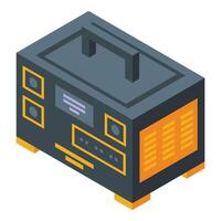 Power generator icon isometric . Ice polar equipment vector