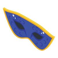 Blue element mask icon isometric . Art fun event vector