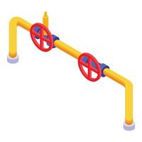 Gas pipe transportation icon isometric . Valve power vector