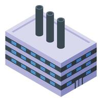 distribución gas fábrica icono isométrica . controlar plataforma vector