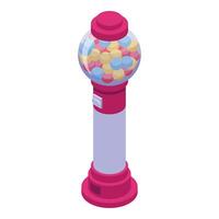 Globe bubblegum machine icon isometric . Decoration slot vector