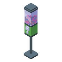 Bubble gum machine stand icon isometric . Sweet food vector