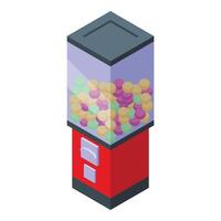 Transparent bubblegum machine icon isometric . Flavor dessert vector