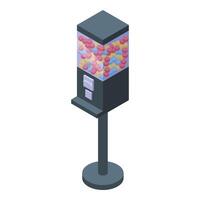 Dessert machine stand icon isometric . Bubble gum vector