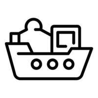 Combatant ship icon outline . Sea battleship vector