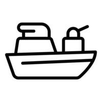 Combat ship icon outline . Army marine force vector