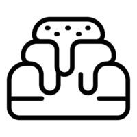 Fresh baked cinnamon buns icon outline . Delicious breakfast rolls vector