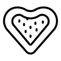 Heart shaped pastry icon outline . Confectionary treat vector