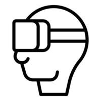 Virtual reality entertainment mask icon outline . Futuristic helmet vector