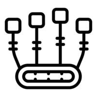 Sensory augmentation system icon outline . World simulation vector