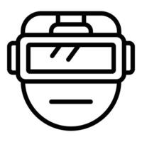 Virtual reality goggles icon outline . Augmented simulator vector