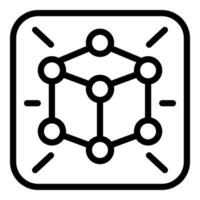 Virtual reality projection icon outline . Hologram visor vector
