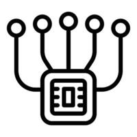 Digital visualization icon outline . Virtual reality visor vector