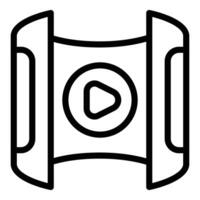Virtual reality tour icon outline . Futuristic visualization vector