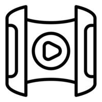 Virtual reality tour icon outline . Futuristic visualization vector