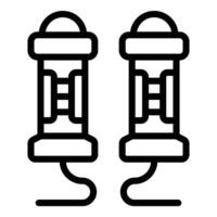 Virtual reality technology icon outline . Futuristic device vector