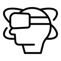 Virtual reality viewer icon outline . Hologram projection vector