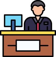 Cashier Line Filled Icon vector