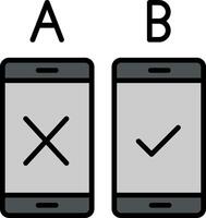 Ab Testing Line Filled Icon vector