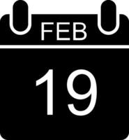 February Glyph Icon vector