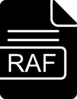 raf archivo formato glifo icono vector