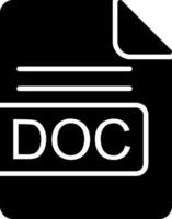 DOC File Format Glyph Icon vector