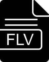 flv archivo formato glifo icono vector