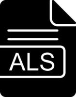 ALS File Format Glyph Icon vector