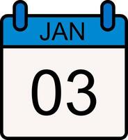 January Line Filled Icon vector