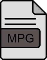 mpg archivo formato línea lleno icono vector