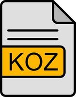 koz archivo formato línea lleno icono vector