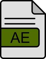 AE File Format Line Filled Icon vector