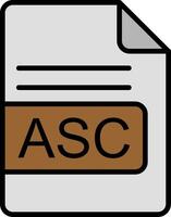 asc archivo formato línea lleno icono vector